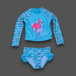 Boutique Little Girls' sz 5 Long Sleeve  2pc Rash Guard Swimsuit